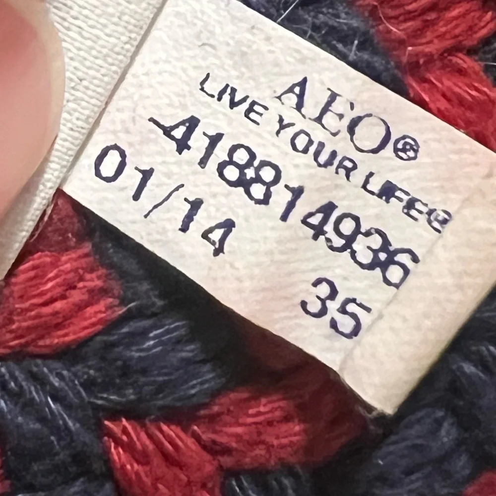 American Eagle Outfitters Red and Blue Woven Belt